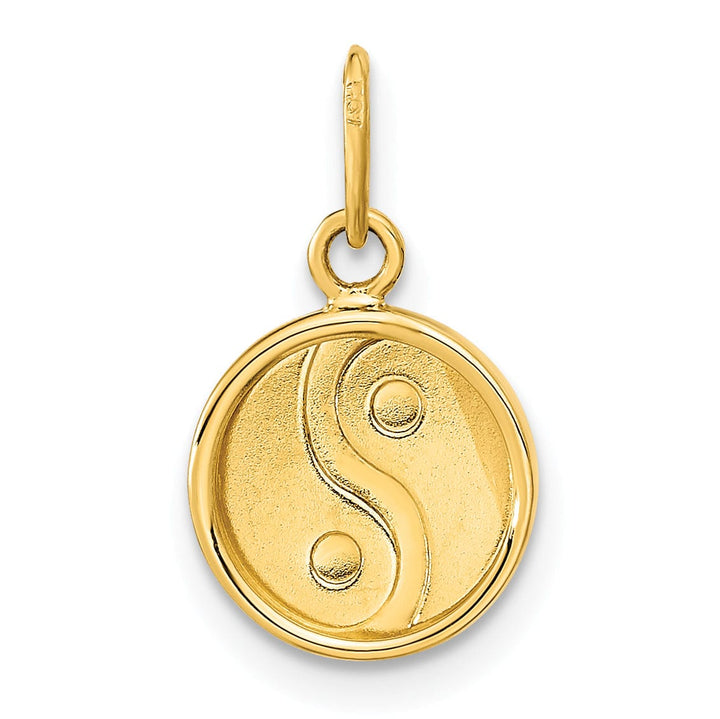 14K Yellow Gold Black/White Enamel Yin and Yang Pendant