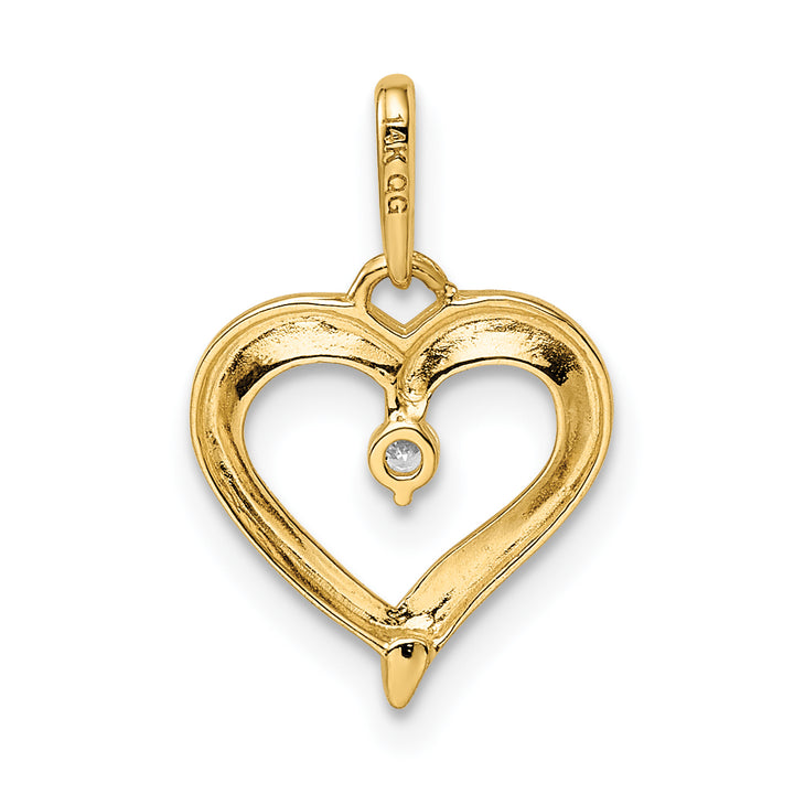 14k Yellow Gold C.Z Heart Pendant