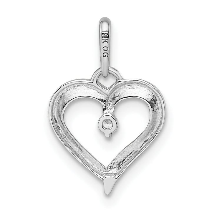 14k White Gold C.Z Heart Design Pendant