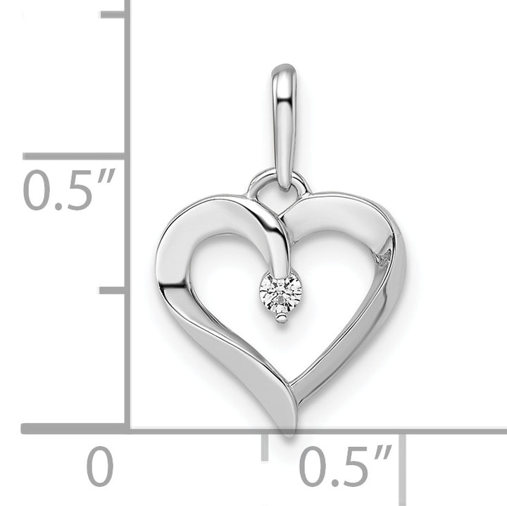 14k White Gold C.Z Heart Design Pendant