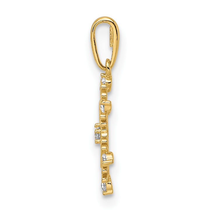 14k Yellow Gold C.Z Snowflake Design Pendant