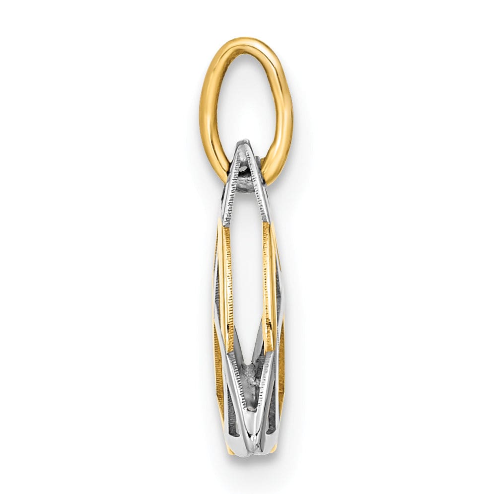 14K Yellow, White Gold Polished Finish Celtic Pendant