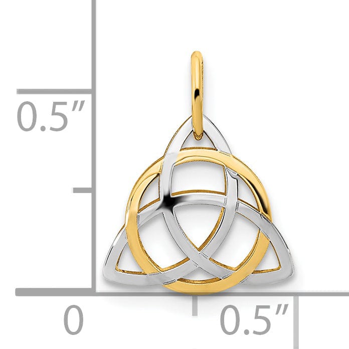 14K Yellow, White Gold Polished Finish Celtic Pendant