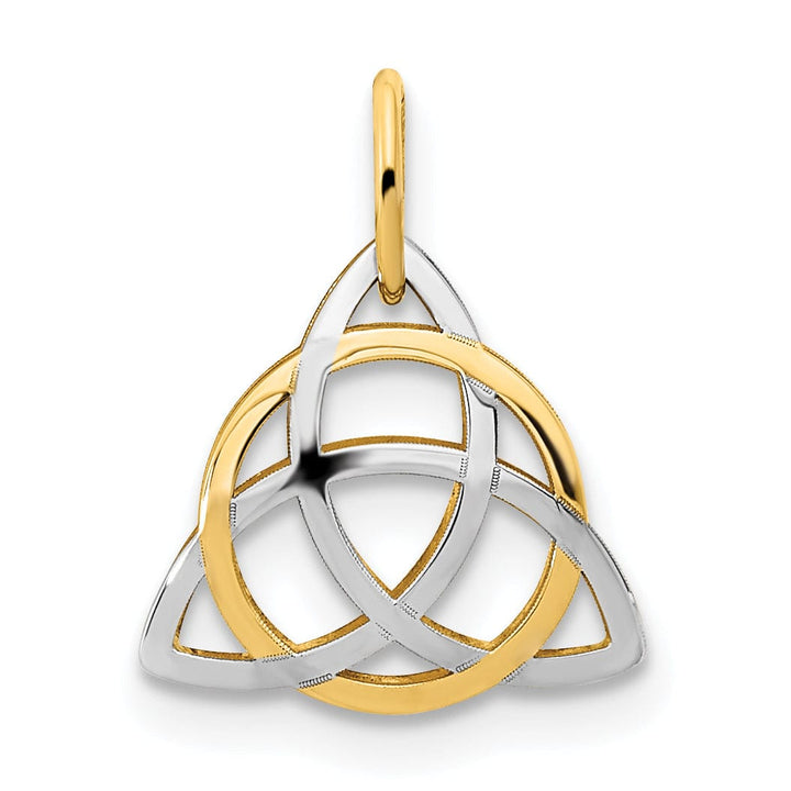 14K Yellow, White Gold Polished Finish Celtic Pendant