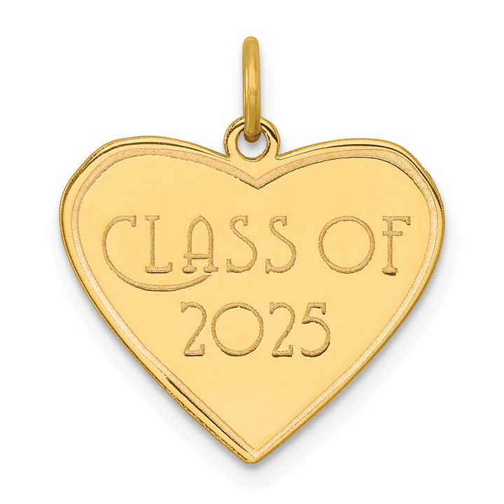 14k Yellow Gold Class of 2025 Heart Charm Pendant