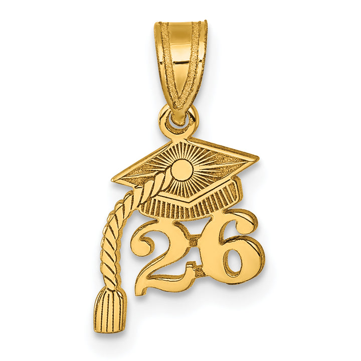 14K Yellow Gold Graduation Cap 26 with Tassel Charm
