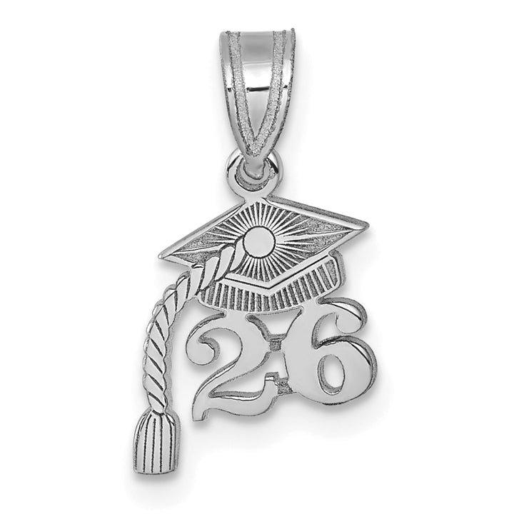 14K White Gold Graduation Cap 26 Tassel Charm