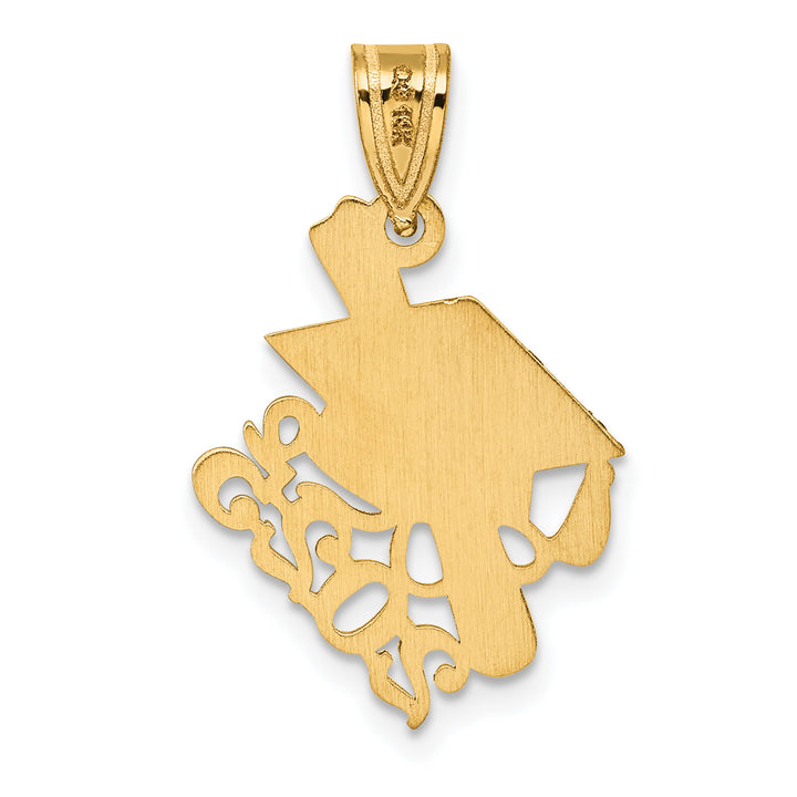14K Gold Graduation Cap Slanted Diploma 2025 Charm