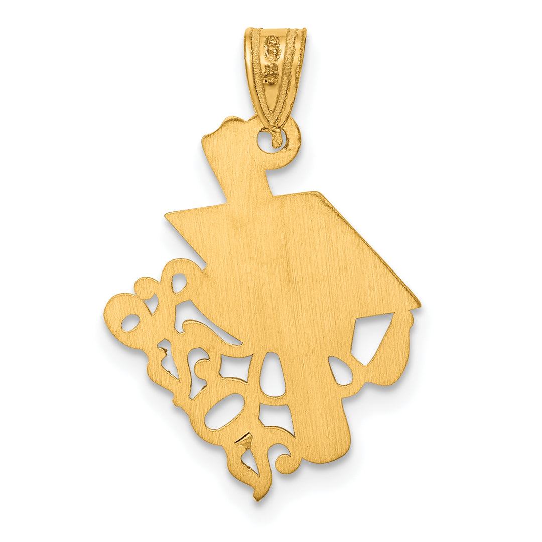 14K Yellow Gold Graduation Cap Slanted Diploma 2026 Charm