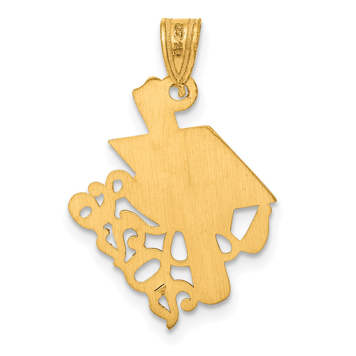14K Yellow Gold Graduation Cap Slanted Diploma 2026 Charm