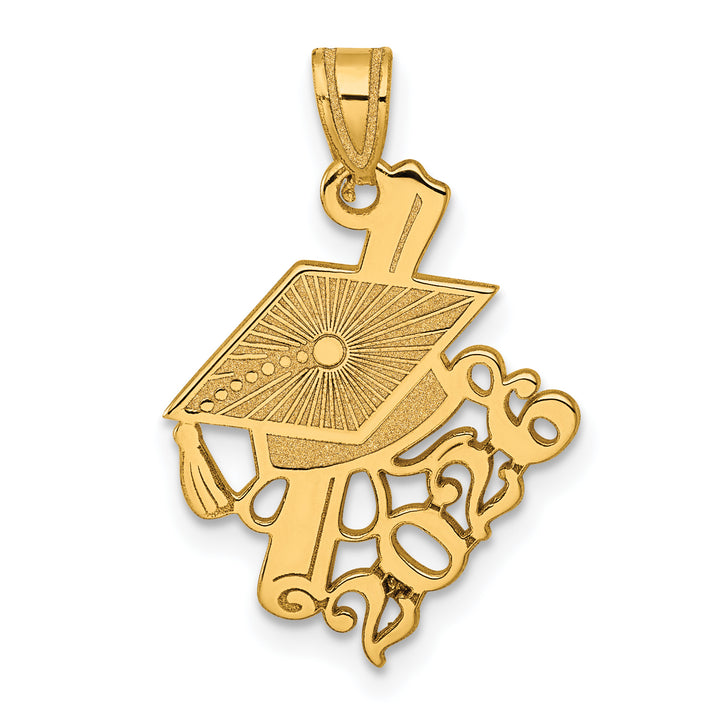 14K Yellow Gold Graduation Cap Slanted Diploma 2026 Charm