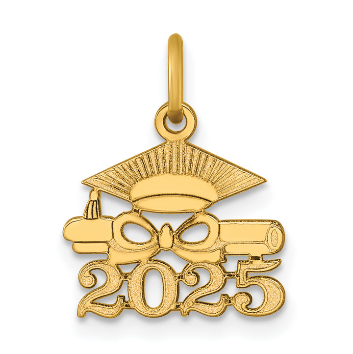 14K Yellow Gold Graduation Cap Diploma 2025 Charm