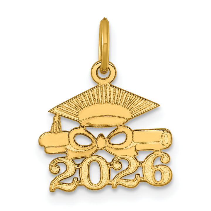 14K Yellow Gold Graduation Cap and Diploma 2026 Charm