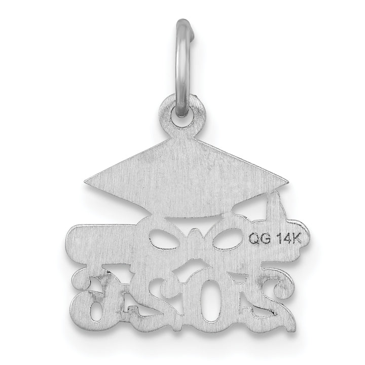 14K White Gold Graduation Cap Diploma 2026 Charm