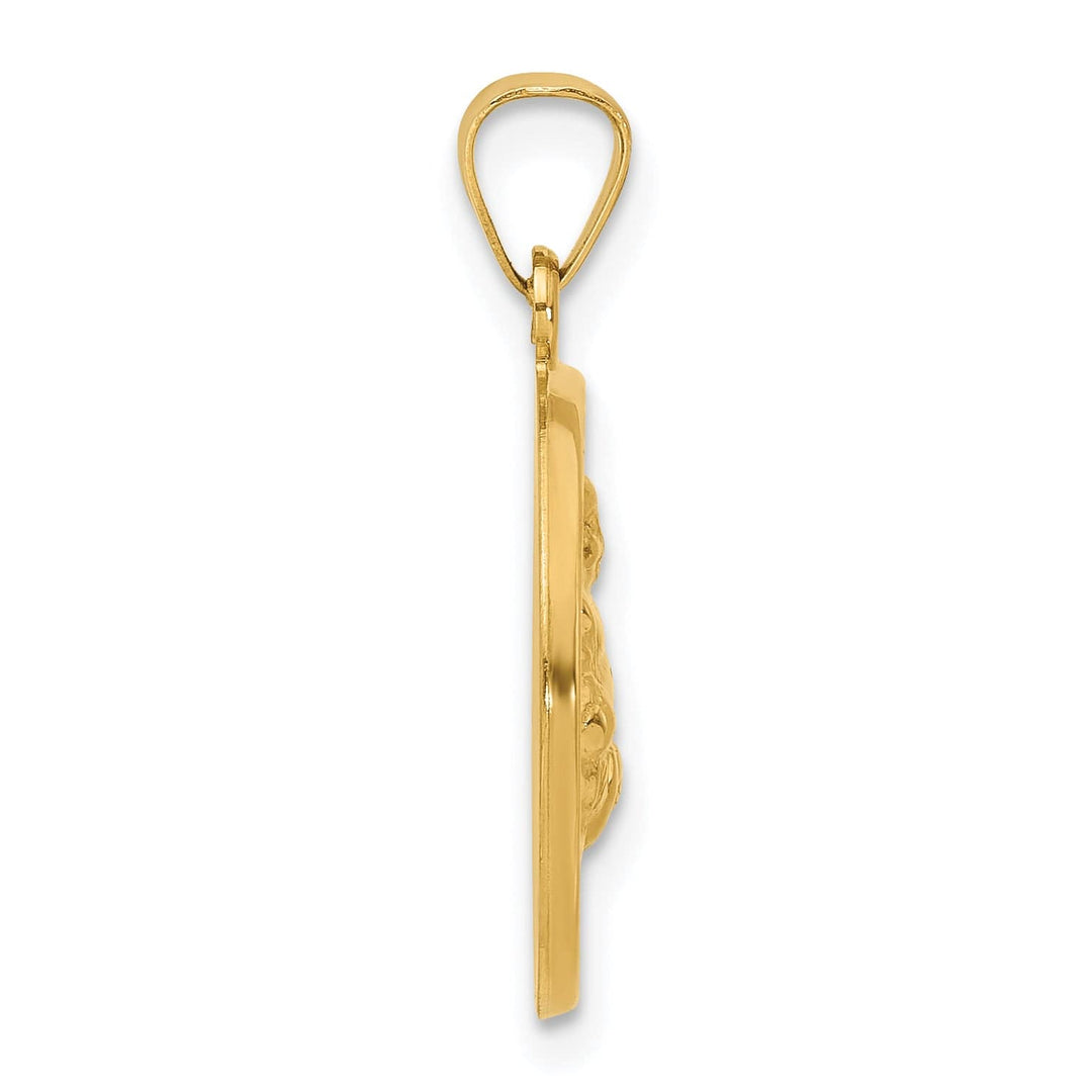 14K Yellow Gold Hollow Buddha Charm Pendant