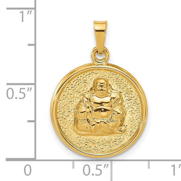 14K Yellow Gold Hollow Buddha Charm Pendant