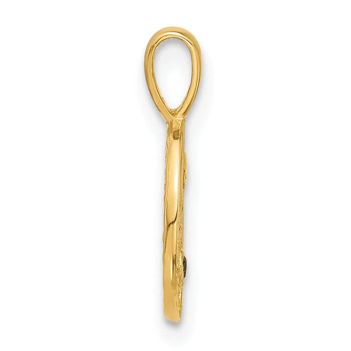 14k Yellow Gold Black, Clear C.Z Yin and Yang Pendant