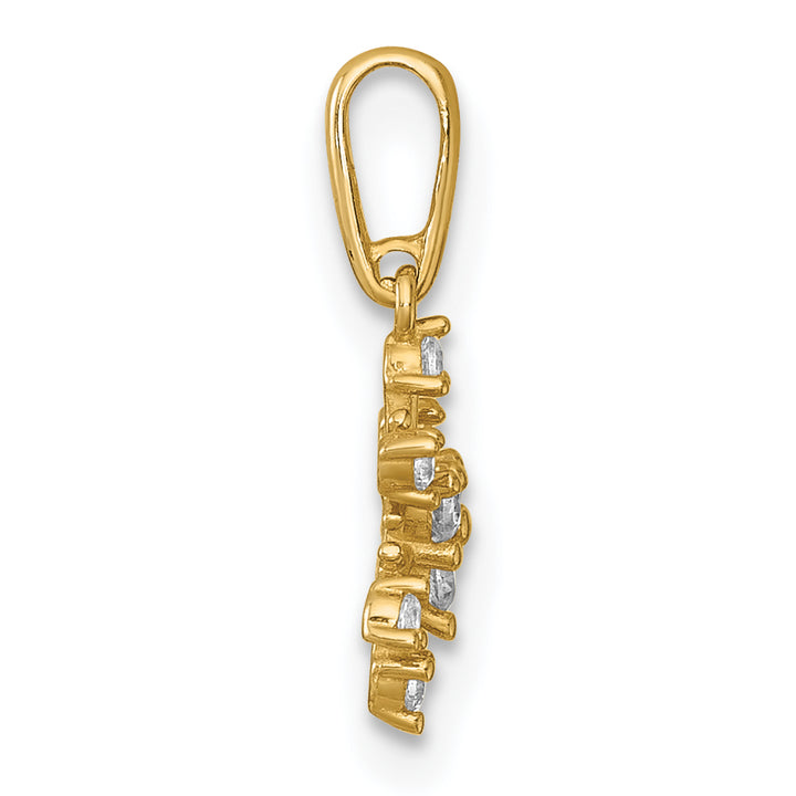 14k Yellow Gold Polished CZ Snowflake Pendant