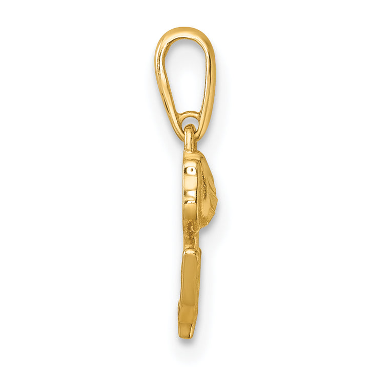 14k Yellow Gold Polished D.C Tulip Charm Pendant