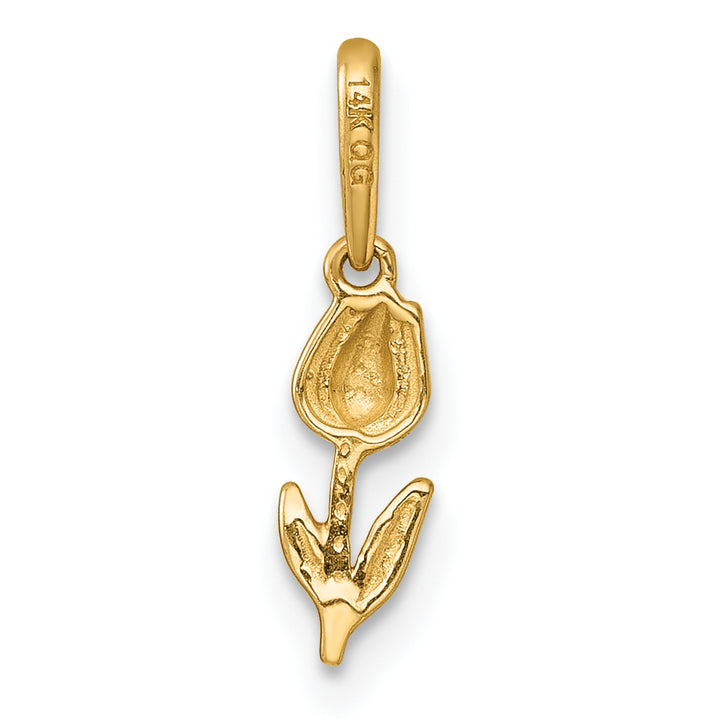 14k Yellow Gold Polished D.C Tulip Charm Pendant