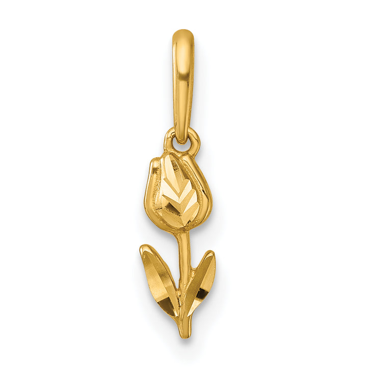 14k Yellow Gold Polished D.C Tulip Charm Pendant