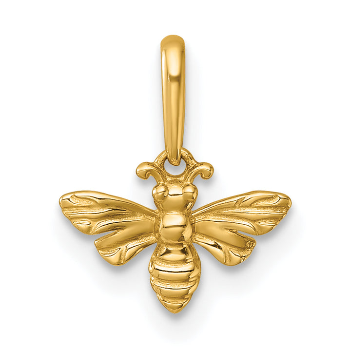 14k Yellow Gold Polished Honey Bee Charm Pendant