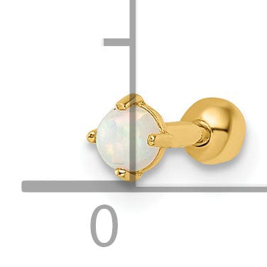 Lovely Rita's Body Jewelry 14k 16 Gauge Created Opal Labret Stud