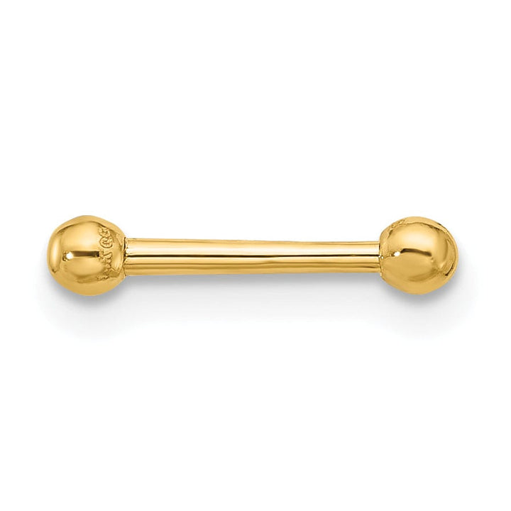 Lovely Rita's Body Jewelry 14k 16 Gauge Polished 2.5mm Ball Bar Labret Stud