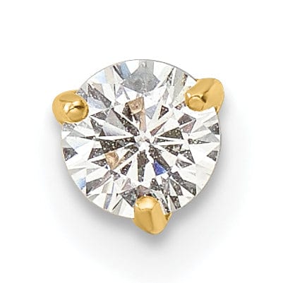 Lovely Rita's Body Jewelry 14k 16 Gauge Round CZ Labret Stud