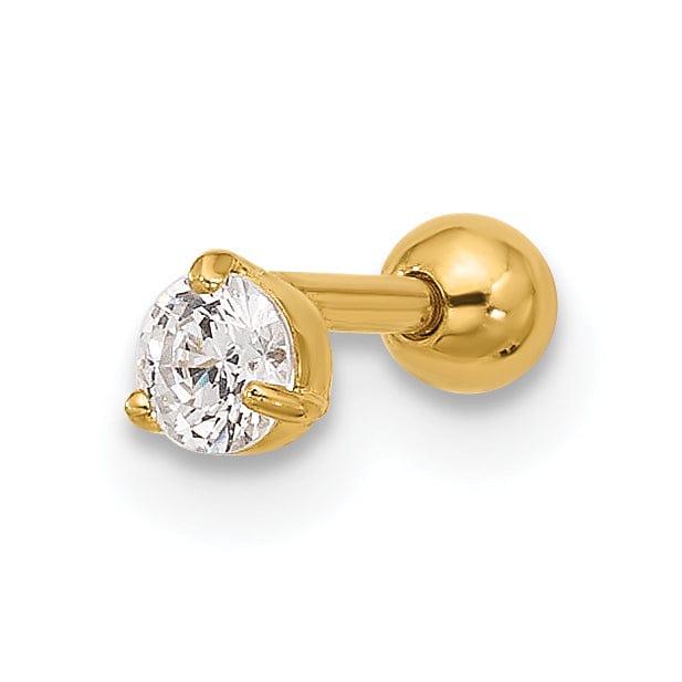 Lovely Rita's Body Jewelry 14k 18 Gauge 3mm CZ Labret/Face Jewelry