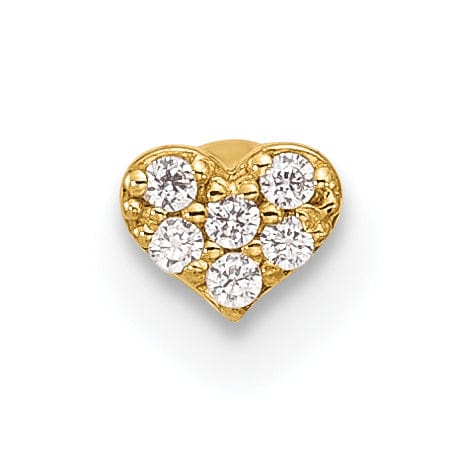 Lovely Rita's Body Jewelry 14k 18 Gauge CZ Heart Labret/Face Jewelry