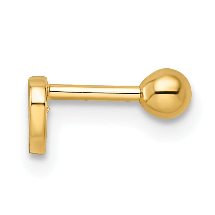 Lovely Rita's Body Jewelry 14k 18 Gauge CZ Heart Labret Stud