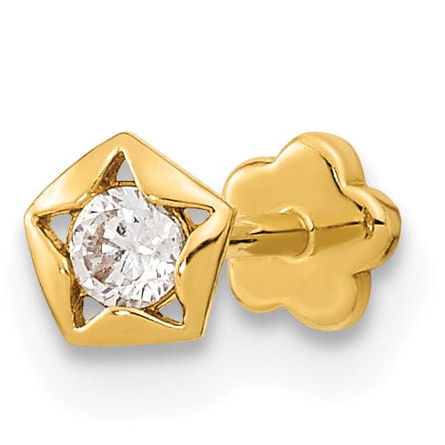 Lovely Rita's Body Jewelry 14K 18 Gauge CZ Star Cartilage