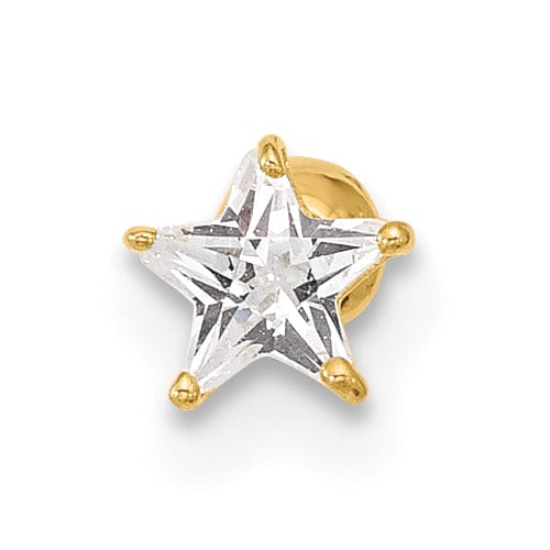 Lovely Rita's Body Jewelry 14k 18 Gauge CZ Star Labret/Face Jewelry
