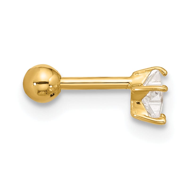 Lovely Rita's Body Jewelry 14k 18 Gauge CZ Star Labret/Face Jewelry