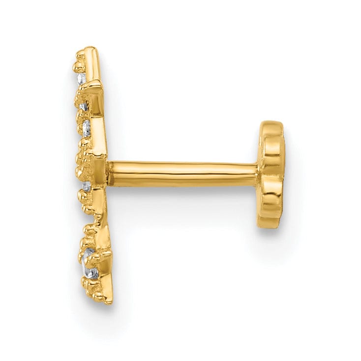 Lovely Rita's Body Jewelry 14K 18 Gauge CZ Stars Cartilage