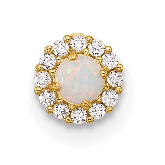 Lovely Rita's Body Jewelry 14K 18 Gauge CZ & Synthetic Opal Screw-Back Cartilage