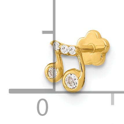 Lovely Rita's Body Jewelry 14K 18 Gauge Music Note and CZ Cartilage