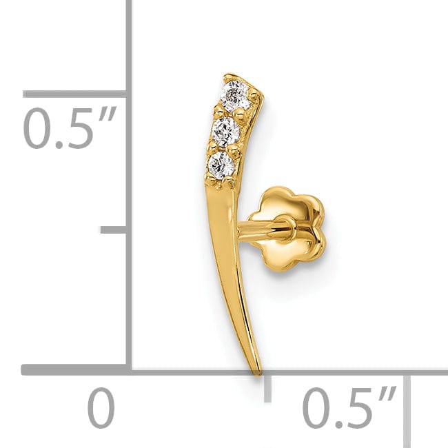 Lovely Rita's Body Jewelry 14K 18 Gauge Polished CZ Cartilage