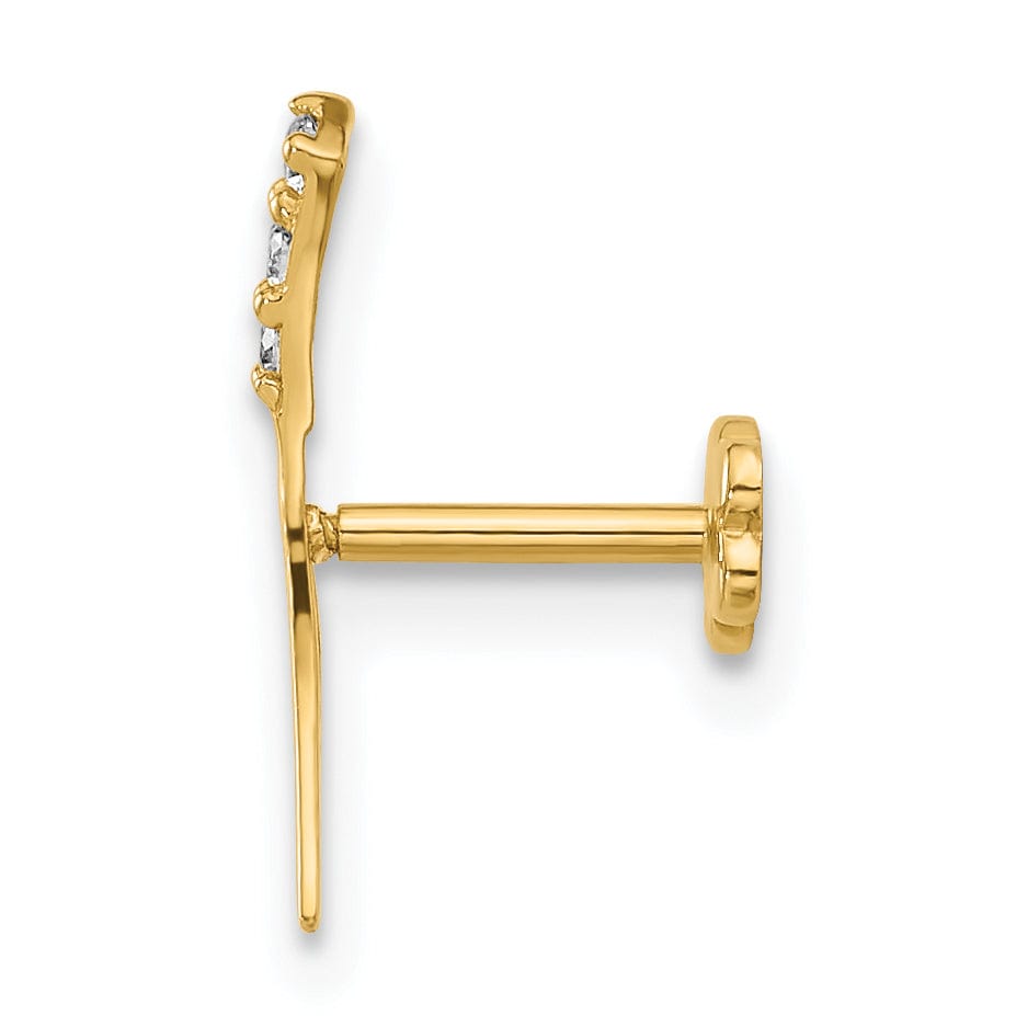 Lovely Rita's Body Jewelry 14K 18 Gauge Polished CZ Cartilage