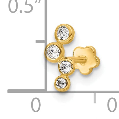 Lovely Rita's Body Jewelry 14K 18 Gauge Polished CZ Cartilage