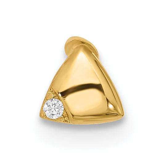 Lovely Rita's Body Jewelry 14k 18 Gauge Polished CZ Triangle Cartilage Stud
