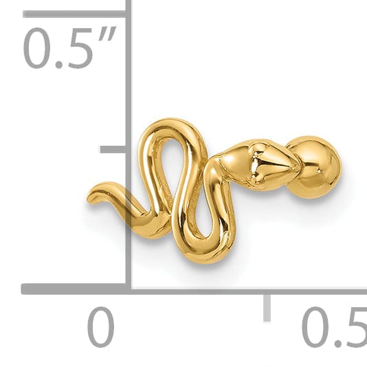 Lovely Rita's Body Jewelry 14k 18 Gauge Polished Snake Cartilage Stud