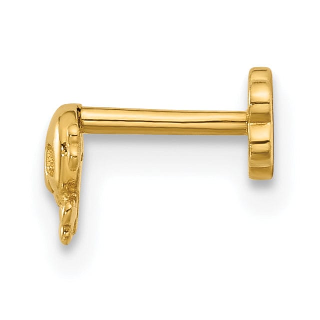 Lovely Rita's Body Jewelry 14K 18 Gauge Skull and Crossbones Screwback Cartilage