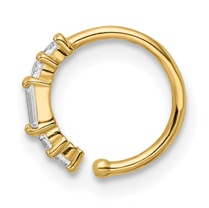 Lovely Rita's Body Jewelry 14k 20 Gauge CZ Nose Ring / Ear Cuff