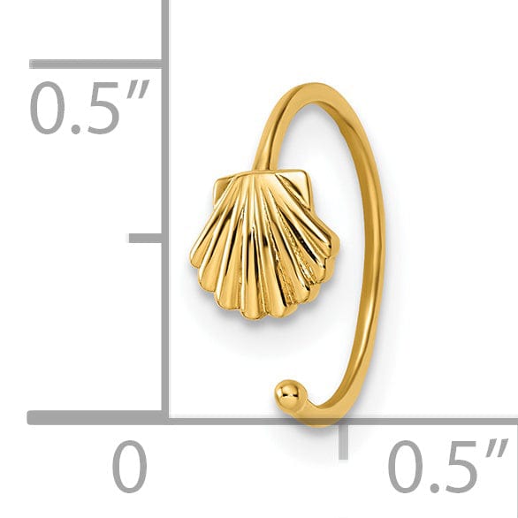 Lovely Rita's Body Jewelry 14k 20 Gauge Scallop Shell Nose Ring / Ear Cuff