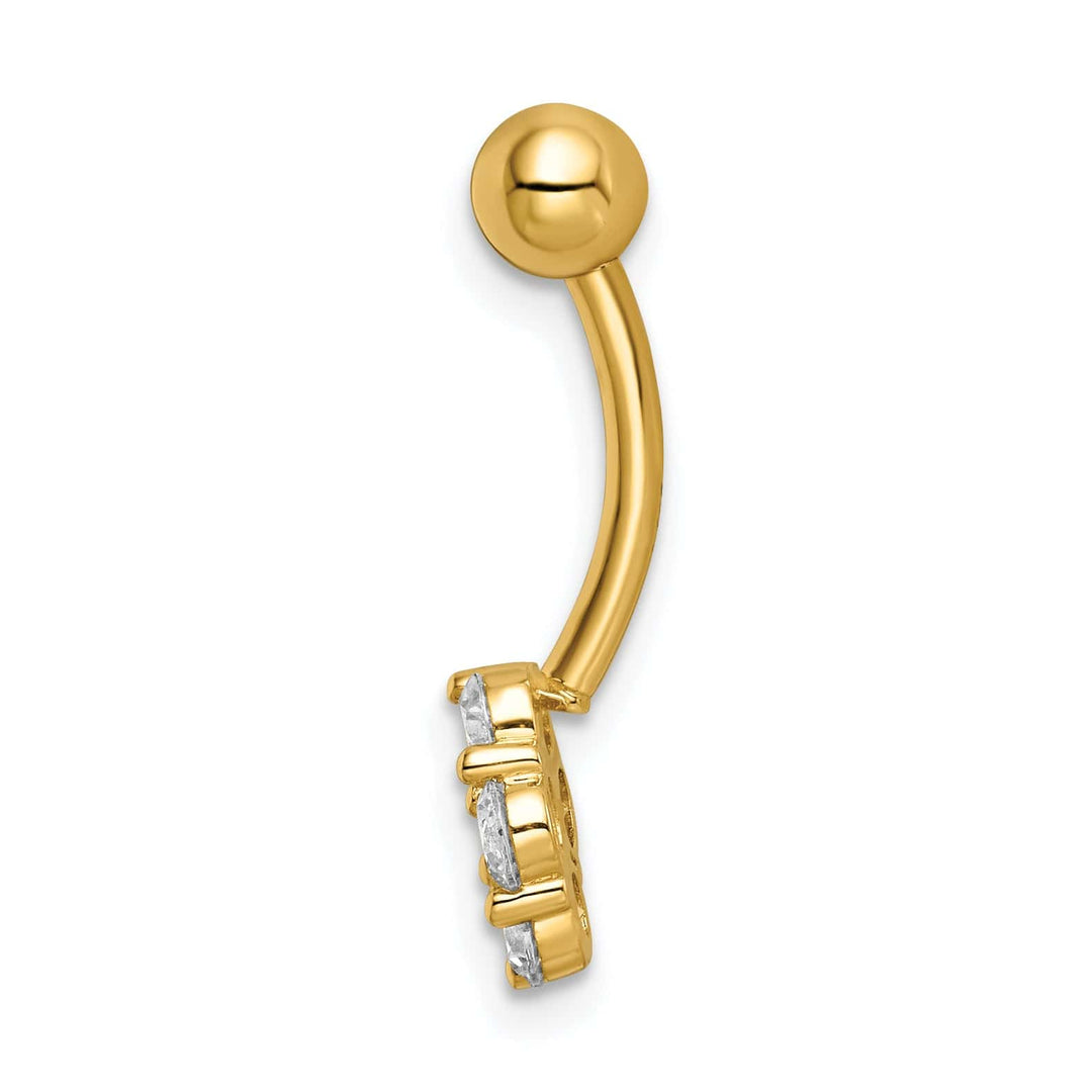 Lovely Rita's Body Jewelry 14k Gauge CZ Flower Belly Ring