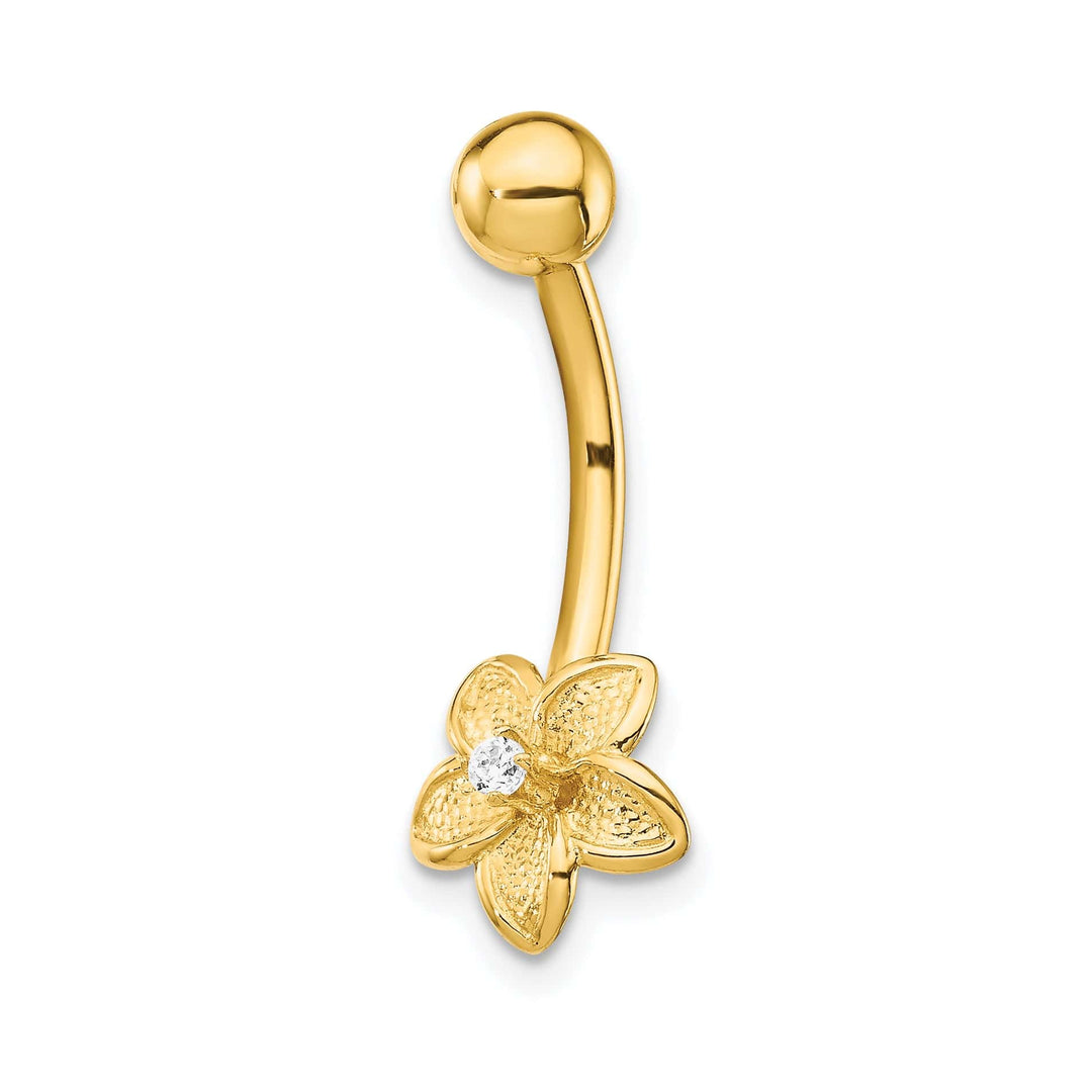 Lovely Rita's Body Jewelry 14k Gauge CZ Flower Belly Ring