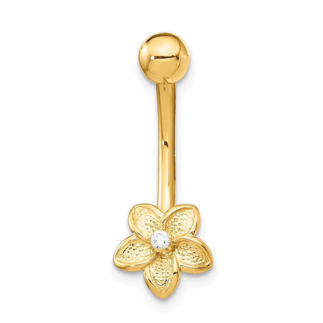Lovely Rita's Body Jewelry 14k Gauge CZ Flower Belly Ring
