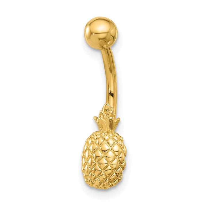Lovely Rita's Body Jewelry 14k Gauge Polished and Textured Pineapple Navel/Belly Ring